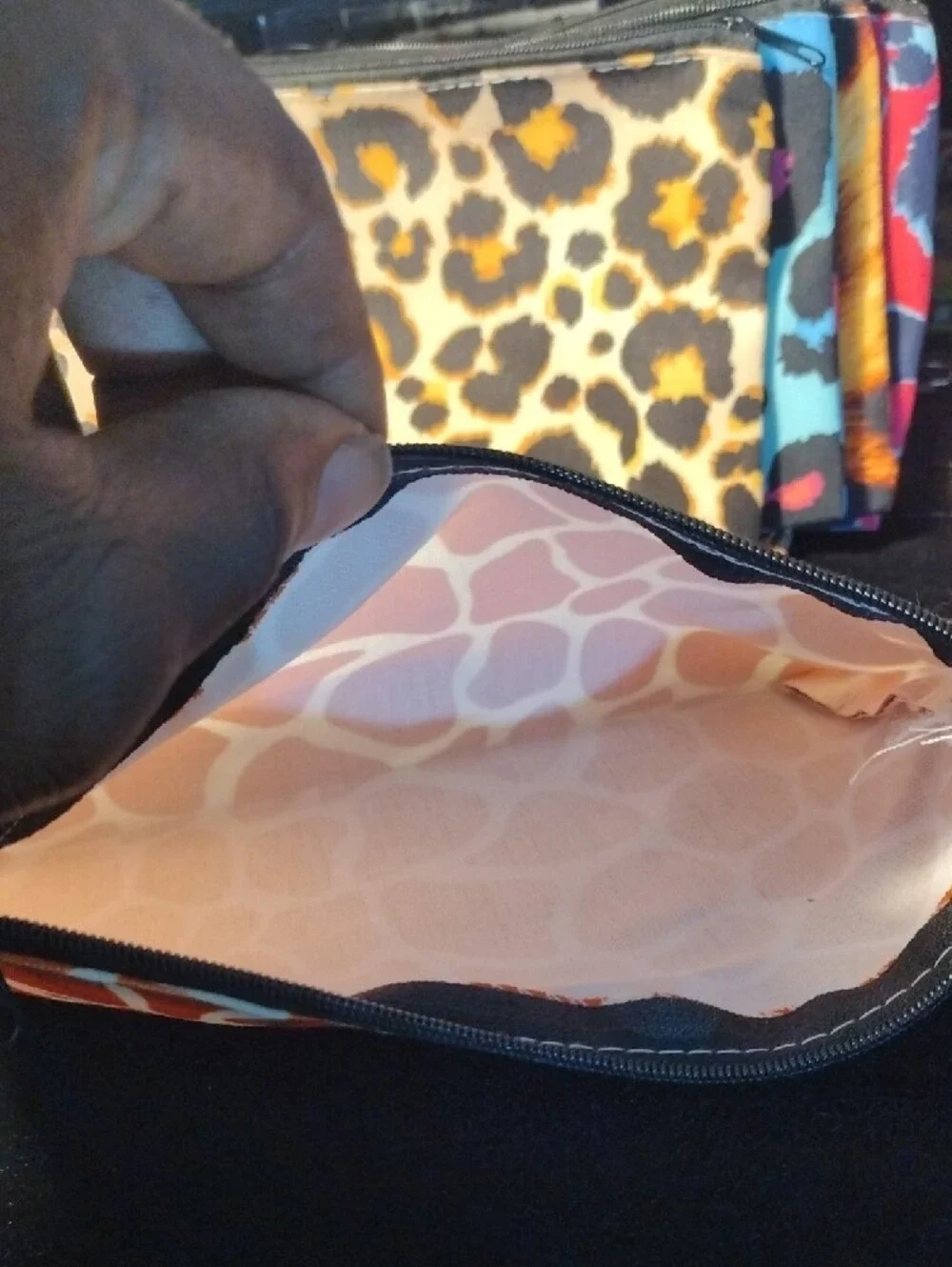 Orange Giraffe Print Zip Pouch - Stylish Accessory